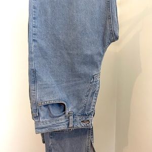 NA-KD Highwaisted Straight Leg Jeans With Side Slit Size 4
